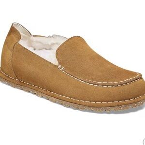 Birkenstock Utti Shearling Suede Loafers, sz 46